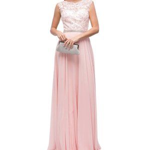 SWEETHEART NECK WITH SHEER AND BEADED TOP, BELTED WAIST, AND FLOWY SKIRT